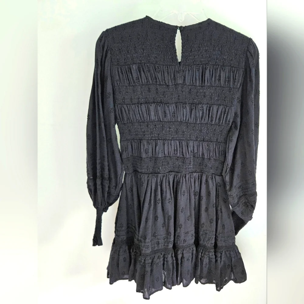 Cleobella Dress Smocked Eyelet black fit and flare Mini